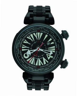 Gio Monaco 701 Geopolis Automatic Black Dial PVD Stainless Steel GMT