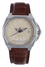 Gio Monaco 705-A Medusa Octagon Beige Dial Brown Alligator Leather