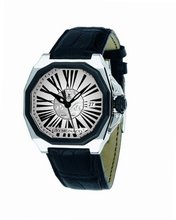 Gio Monaco 707-A Medusa Octagon Black PVD Bezel White Dial