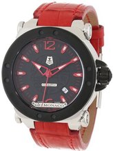 Gio Monaco 763-A2 Graffiti Automatic Black Dial Alligator Leather