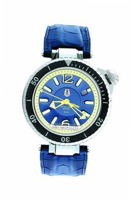 Gio Monaco 787-A Poseidon Abissi Automatic Blue Luminous Alligator Leather