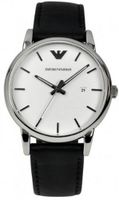 Armani AR1694 Classic Stainless Steel Case Leather Strap White Tone