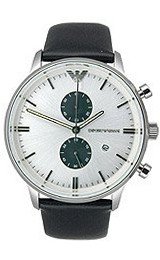 Armani Classic Chronograph Leather - Black #AR0385