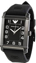 Armani Classic Rubber Strap Black Dial - AR0499