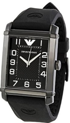 Armani Classic Rubber Strap Black Dial - AR0499