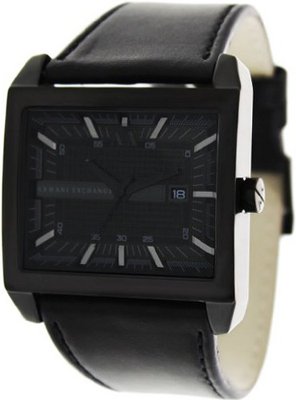 Armani Exchange Black Dial Black Leather AX2205