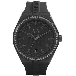 Armani Exchange Black Silicone Crystal Ladies AX1217