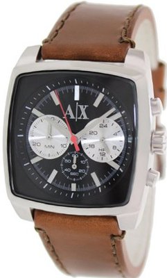 Armani Exchange Stockton Chronograph Black Dial Brown Leather AX2251