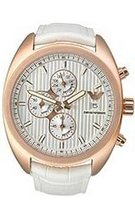 Armani Leather Silver-Tone Dial #AR5956