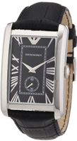 Emporio Armani AR1604 Gents Stainless Steel with Black Leather Strap