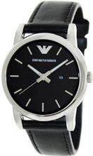 Emporio Armani Classic AR1693 Black Leather Quartz with Black Dial