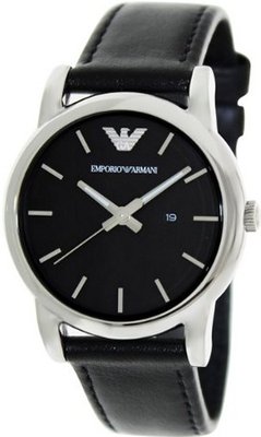 Emporio Armani Classic AR1693 Black Leather Quartz with Black Dial