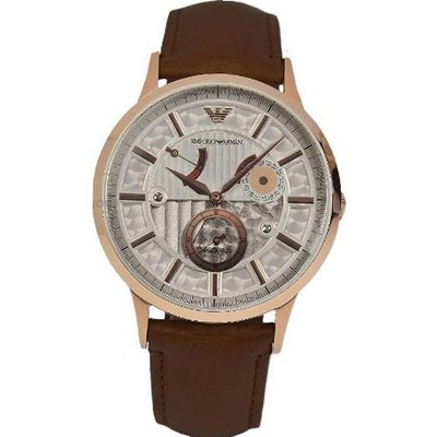 Emporio Armani Meccanico Rose Gold-Tone Leather AR4667