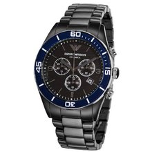 uGIORGIO ARMANI Armani AR1429 Quartz Black Dial Ceramic Chronograph 