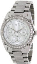 uGIORGIO ARMANI Armani Exchange Crystal Accents Silver Dial #AX5030 