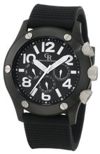 Giulio Romano GR-3000-13-007 Piemonte Luminous Black Dial Black IP Case and Bezel Dual-Time Day-Date Black Silicone Strap