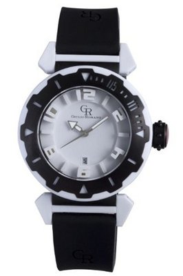 Giulio Romano GR-5000-24-001.7 Ferrara Black IP Rotating Bezel White Dial