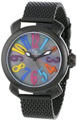 Giulio Romano GR-7000-13-007.8 Rimini Black Mother-Of-Pearl Multi-Colored Dial Black Ion-Plated