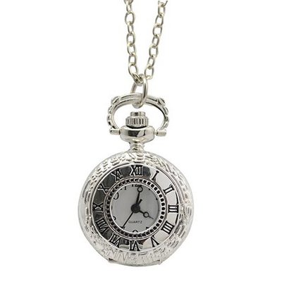 Antique Roman Number Pattern Brass Quartz Pocket With Chain Belt