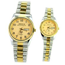 Ardour 1734 New Stylish Fashionable Water-proof Copper Alloy Quartz Movement Couples Gold