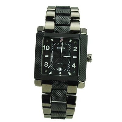 BADACE2050 Casual Style Square Dial Date display Quartz -Black