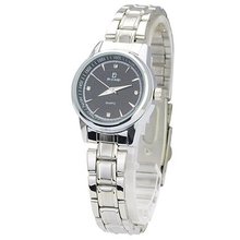 BIAOQI 604L Waterproof Stainless Steel Quartz Movement - Four Rhinestones Black Dial