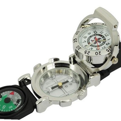 Metal Sports Compass Binary Wrist White (two compass)