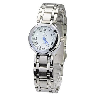 uGKD-WATCH BIAOQI 612L Waterproof Stainless Steel Quartz Movement -White Dial 