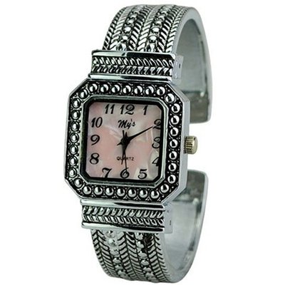 uGKD-WATCH Elegant Square Dial Quartz Movement Bracelet with Big Graduation of Scale-Light pink 