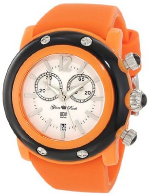 Glam Rock GD1111 Miami Beach Chronograph White Dial Orange Silicone