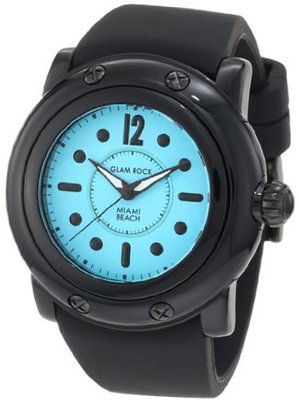 Glam Rock GR25043 Miami Beach Light Blue Dial Black Silicone