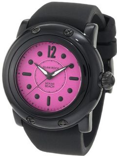 Glam Rock GR25044 Miami Beach Bright Fuschia Dial Black Silicone