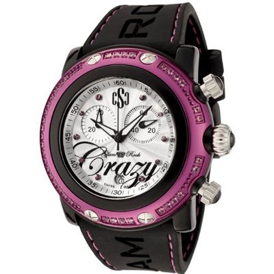 Glam Rock GR60100 Miami Beach Collection Chronograph Pink Topaz Black Silicone