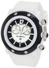 Glam Rock GRD25106 Miami Beach Chronograph Silver Textured Dial Black Silicone