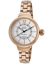 Miami Beach Art Deco White Dial Rose Gold Tone IP Stainless Steel