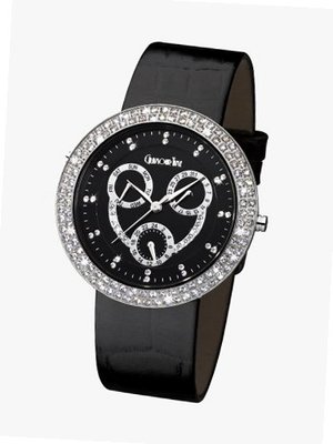 Glamour Time GT800ST1-1 Ladys Wrist Black Leather Strap