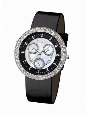 Glamour Time GT800ST3-1 Ladys Wrist Black Leather Strap