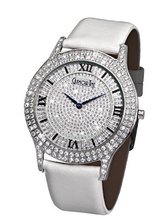 Glamour Time Ladies GT300ST7-1wh with Silver Dial and White Leather Strap