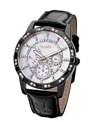 Glamour Time Ladies GT700B3-1 with Mother Of Pearl Dial and Black Leather Strap