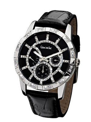 Glamour Time Ladies GT700ST1-1 with Black Dial and Black Leather Strap