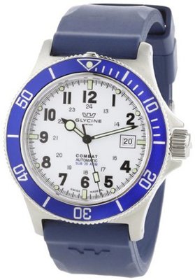 Glycine Combat Sub Automatic White Dial on Rubber Strap