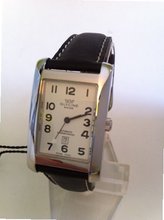 Glycine Rettangolino 3786.14-LB9 Stainless Steel Case Black Leather Synthetic Sapphire