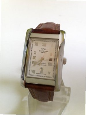 Glycine Rettangolino 3786.14R Stainless Steel Case Brown Leather Synthetic Sapphire