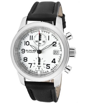 Ningaloo Reef Automatic Chrono Dual Time White Dial Black Genuine Leather