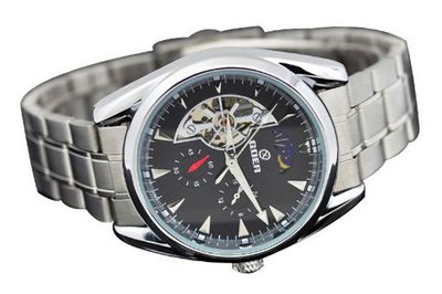 Goer Black Dial Stainless Steel Mechanical Wrist