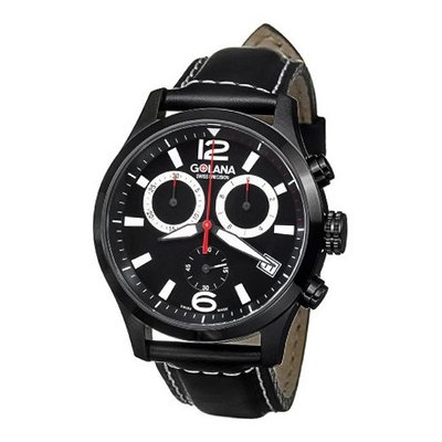 Golana Swiss AE210-1 Aero Stainless Steel Leather Chronograph