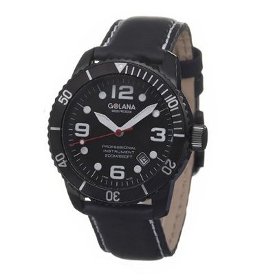 Golana Swiss AQ210-1 Aqua Stainless Steel Leather Divers