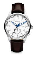 Golana Aero Gmt Quartz with Silver Dial Analogue Display and Brown Leather Strap AE500-3