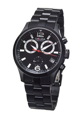 Golana Aero Pro Black Swiss Made Aviators Chronograph AE210-2
