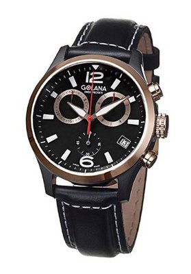 Golana Aero Pro Black Swiss Made Aviators Chronograph AE220-1